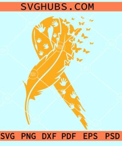 Childhood Cancer SVG, Gold ribbon svg, Childhood cancer awareness svg