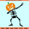 Dabbing Pumpkin Skeleton svg, Dabbing Skeleton svg, Pumpkin face SVG