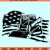 Distressed US flag Loader Truck svg