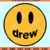 Drew smiley svg, Justin Bieber smiley face svg, Justin Bieber svg, drew face svg
