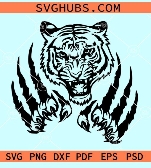 Fierce tiger scratch svg, tiger scratch svg, Tiger with claw scratch svg, fierce tiger svg