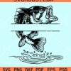 Fish split name frame SVG, Fisherman Name Frame Svg, Fishing Monogram svg