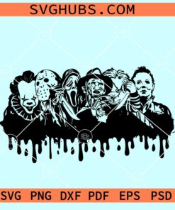 Halloween characters drip svg, Halloween horror movie svg, Halloween drip svg