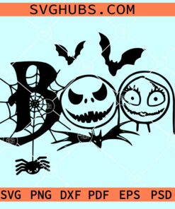 Jack and Sally boo SVG, Halloween Jack and Sally svg, Boo Halloween svg