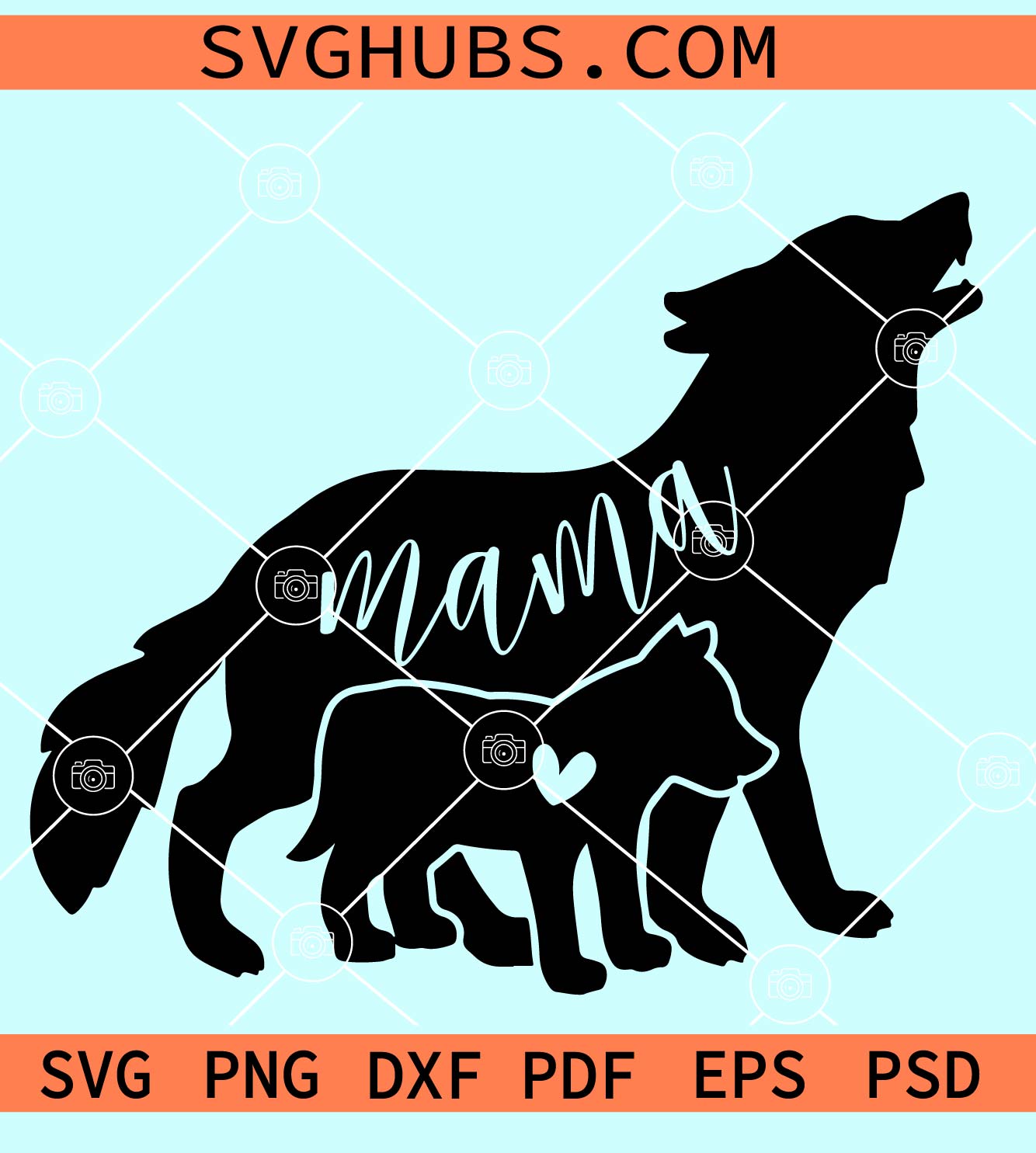 Mama wolf and baby wolf SVG, mama wolf svg, baby wolf svg, Mothers day svg