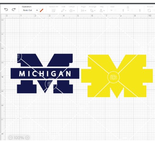 Michigan wolverines layered logo SVG