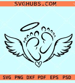 Miscarriage Baby Feet SVG, Miscarriage SVG, Baby Feet SVG, Baby Angel Wings svg