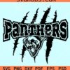 Panthers svg, Panthers football svg, Panther svg, Panther scratches svg, School Spirit Shirt svg