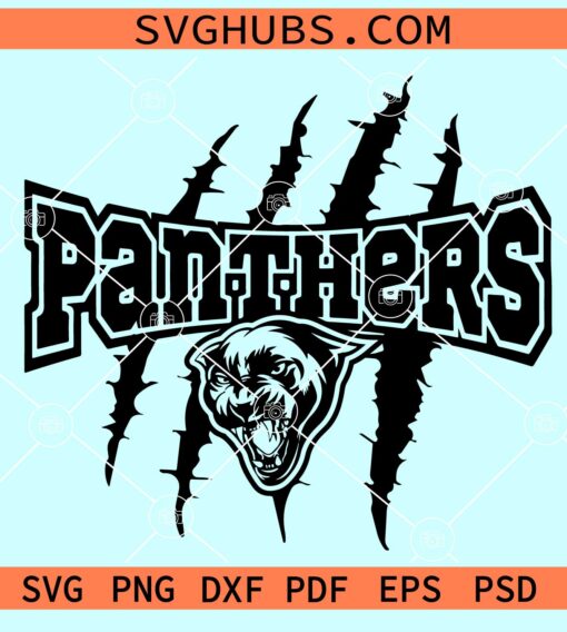 Panthers svg, Panthers football svg, Panther svg, Panther scratches svg, School Spirit Shirt svg