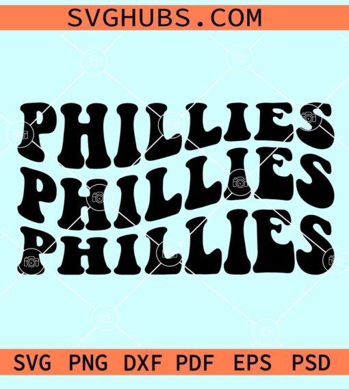 Phillies wavy letters SVG, Philadelphia Phillies svg, Phillies SVG