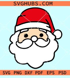 Santa face layered SVG, Santa Claus Face SVG, Santa layered cut file, Funny Santa Head svg