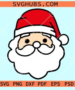 Santa face layered SVG, Santa Claus Face SVG, Santa layered cut file, Funny Santa Head svg