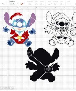 Stitch with Santa hat layered SVG