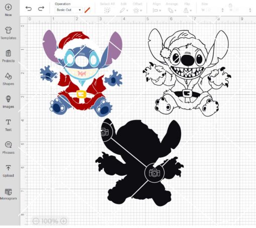 Stitch with Santa hat layered SVG