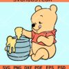 Winnie the pooh baby SVG, Baby Pooh eating honey svg, Winnie The Pooh SVG