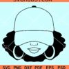 Afro Woman Cap Low SVG, African American Hat Low Woman SVG Silhouette, Black Girl SVG