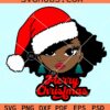 Afro woman Christmas svg, Black girl Christmas svg, Afro queen Christmas svg