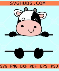 Baby cow monogram svg, cow monogram svg, cow split monogram svg