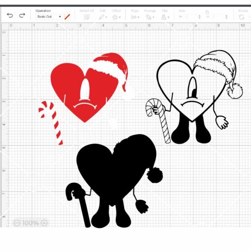 Bad Bunny heart Christmas svg