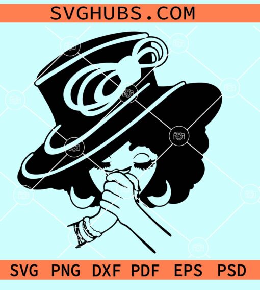 Black Lady with Hat SVG