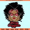 Black girl merry Christmas svg, Afro woman Christmas svg, Black Girl Santa Hat svg