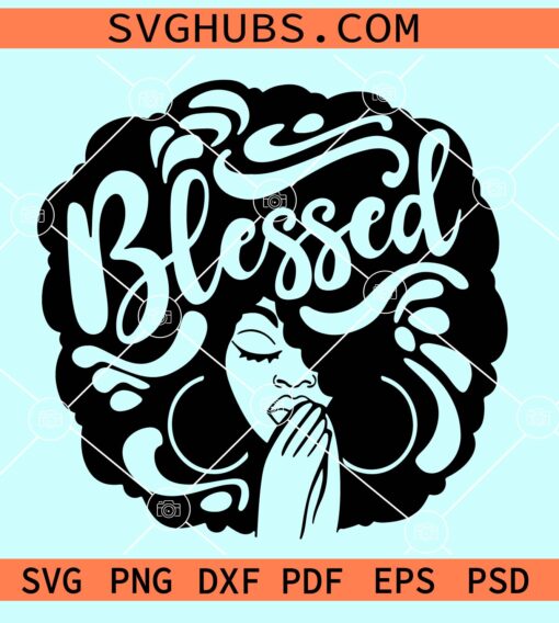 Blessed Afro woman SVG