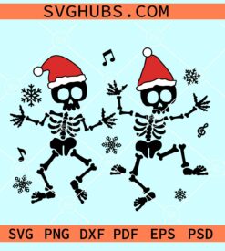 Christmas Dancing Skeletons SVG, Dancing Christmas skeleton Svg, Skeleton Christmas SVG
