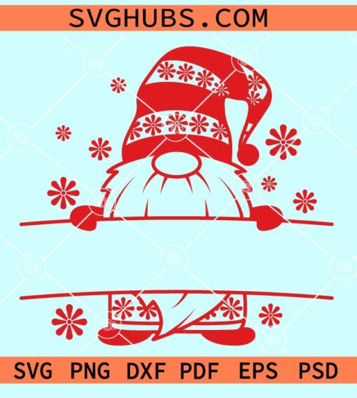 Christmas Gnome name frame Svg, Christmas gnome monogram svg, Merry Christmas Gnomes SVG
