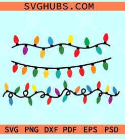 Christmas lights SVG, tangled Christmas lights svg, Christmas cut file