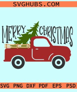 Christmas truck with tree SVG, Merry Christmas svg, Christmas Truck SVG, Pine Tree SVG