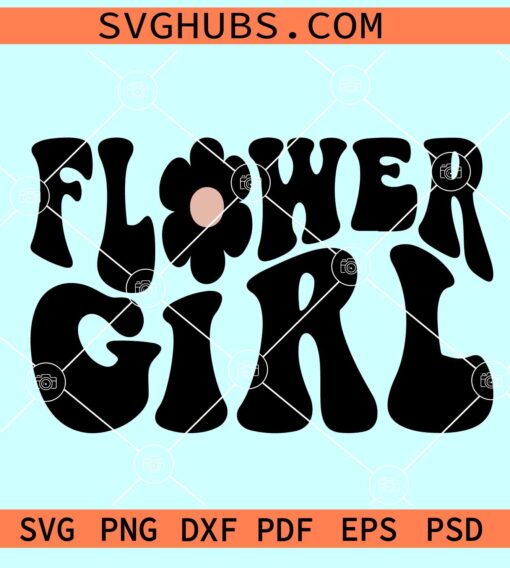 Flower girl wavy letters svg, Flower girl SVG, Wedding svg, Petal Patrol svg