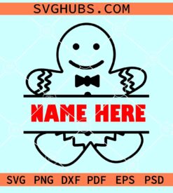 Gingerbread Monogram svg, Christmas gingerbread man svg, Gingerman SVG