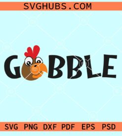 Gobble turkey face SVG, Gobble SVG, Thanksgiving turkey SVG