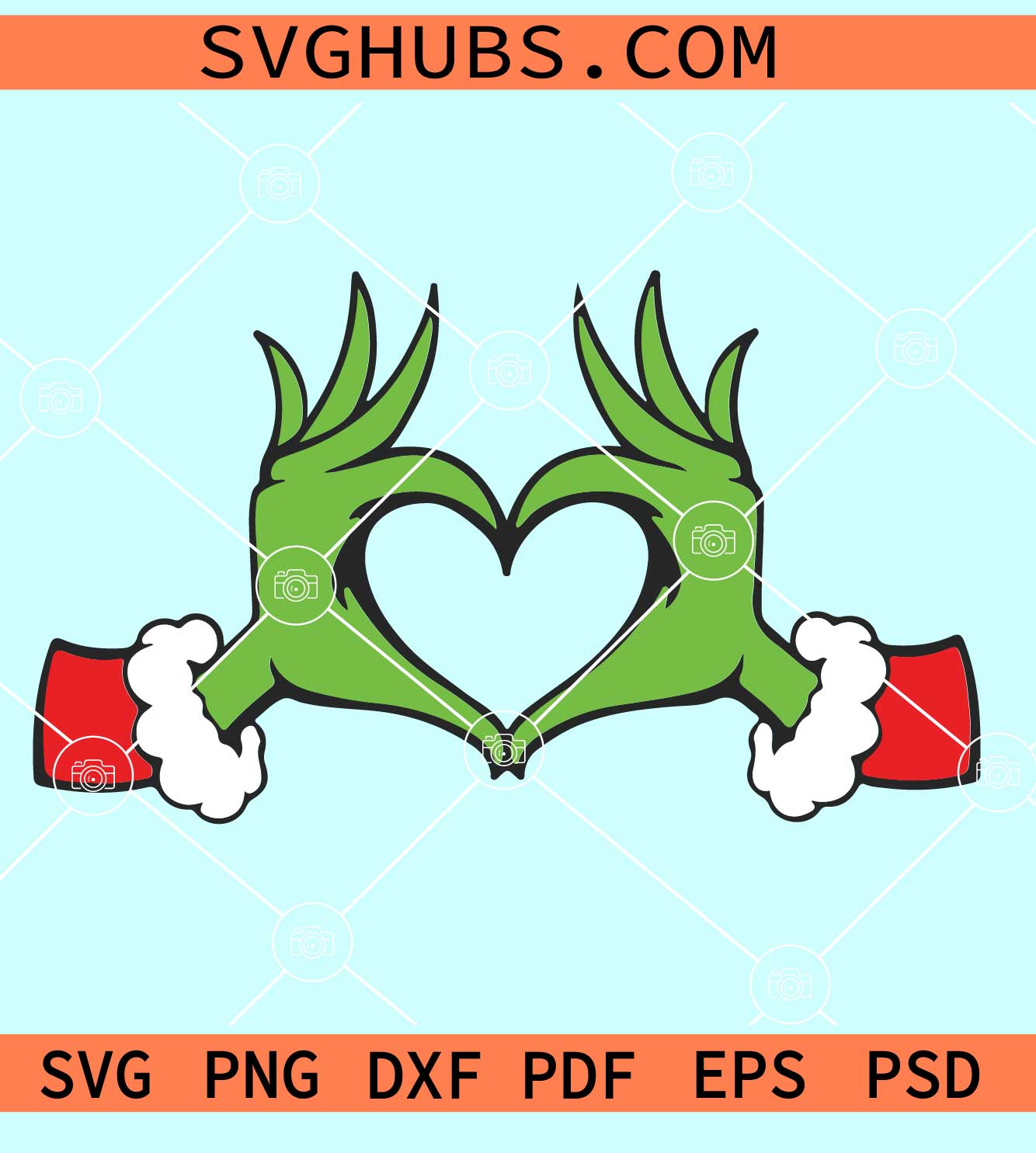 Grinch hand heart SVG, Grinch love hand SVG, Grinch hand svg, Grinch Christmas SVG