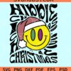 Hippie Christmas smiley svg, Christmas smiley svg, Hippie Christmas svg