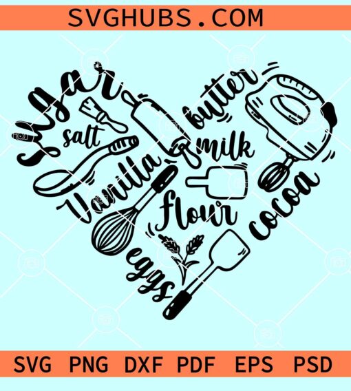 I love baking SVG, baking heart svg, kitchen towel svg, Love Baking Svg, Love Cooking Svg