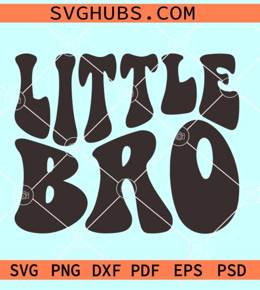 Little Brother wavy letters svg, lil bro svg, Little brother svg, Little brother PNG