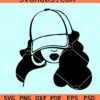Melanin woman with baseball cap SVG, woman baseball cap svg, Afro woman svg