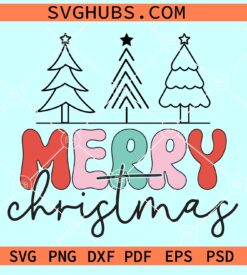 Merry Christmas retro svg, Merry Christmas SVG, Christmas retro svg