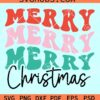 Merry Christmas wavy letters SVG, Christmas retro svg, groovy Christmas svg