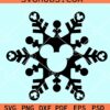 Mickey Mouse Snowflake SVG, Mickey and Minnie Snowflakes svg, Black Snowflake SVG