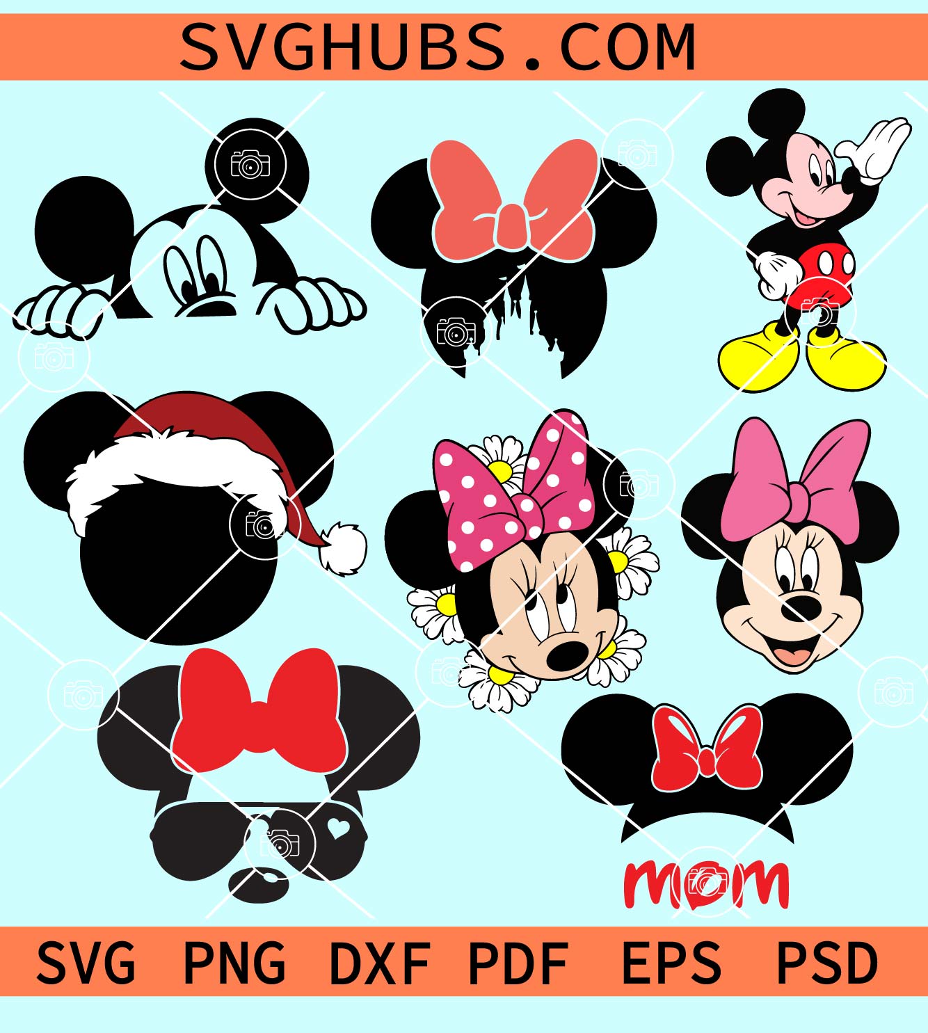 Mickey and Minnie Mouse Peek a Boo SVG