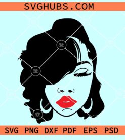 Pretty woman face SVG, Beautiful Woman Face SVG, sexy lips svg