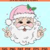 Retro Pink Santa Claus SVG, Hippie pink Santa SVG, Hippie Santa SVG