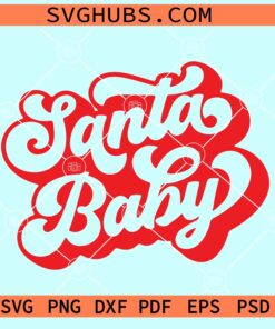 Santa baby retro wavy svg, Santa baby svg, Santa baby png, Santa baby cricut file