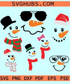 Snowman svg bundle, Snowman face svg bundle, Christmas Svg