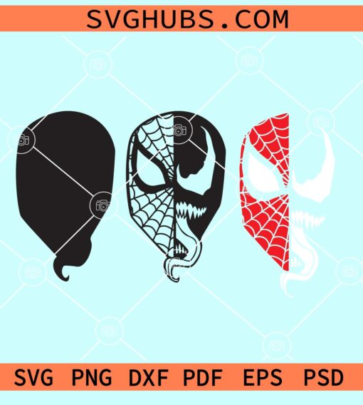 Spiderman and Venom layered SVG