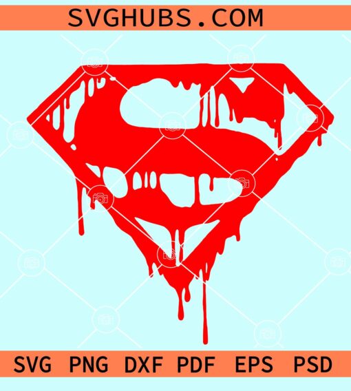 Superman logo dripping svg, dripping Superman svg, Superman Drip Logo SVG