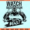 Watch out Football Player SVG, Beast Football Player Svg, football player name frame svg