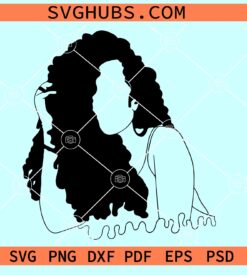 Afro Queen diva SVG, Afro diva svg, Woman Afro hair svg